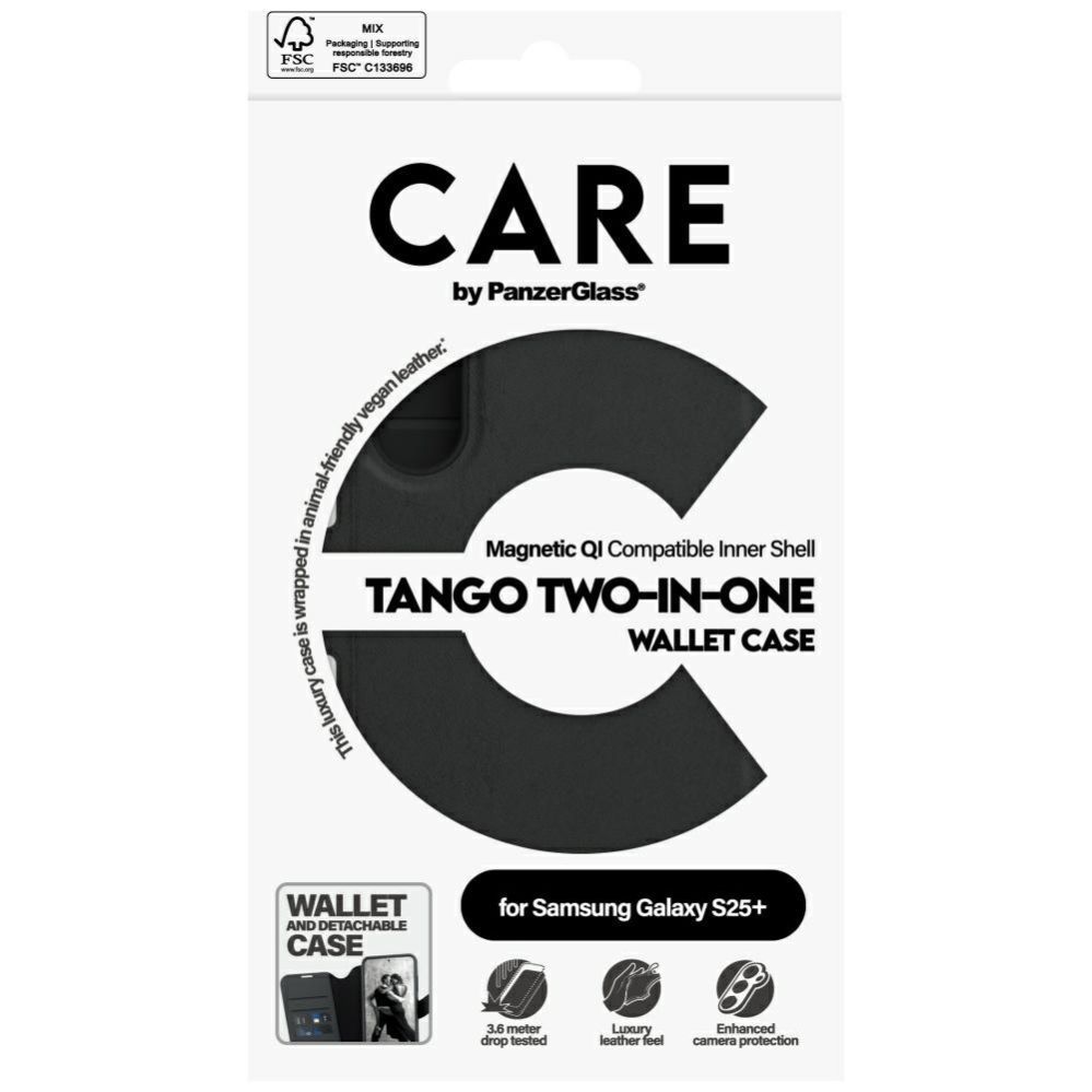 Citas preces Panzer Glass CARE by PanzerGlass Feature Tango 2in1 Wallet Case for Samsung Galaxy S25+ - Black