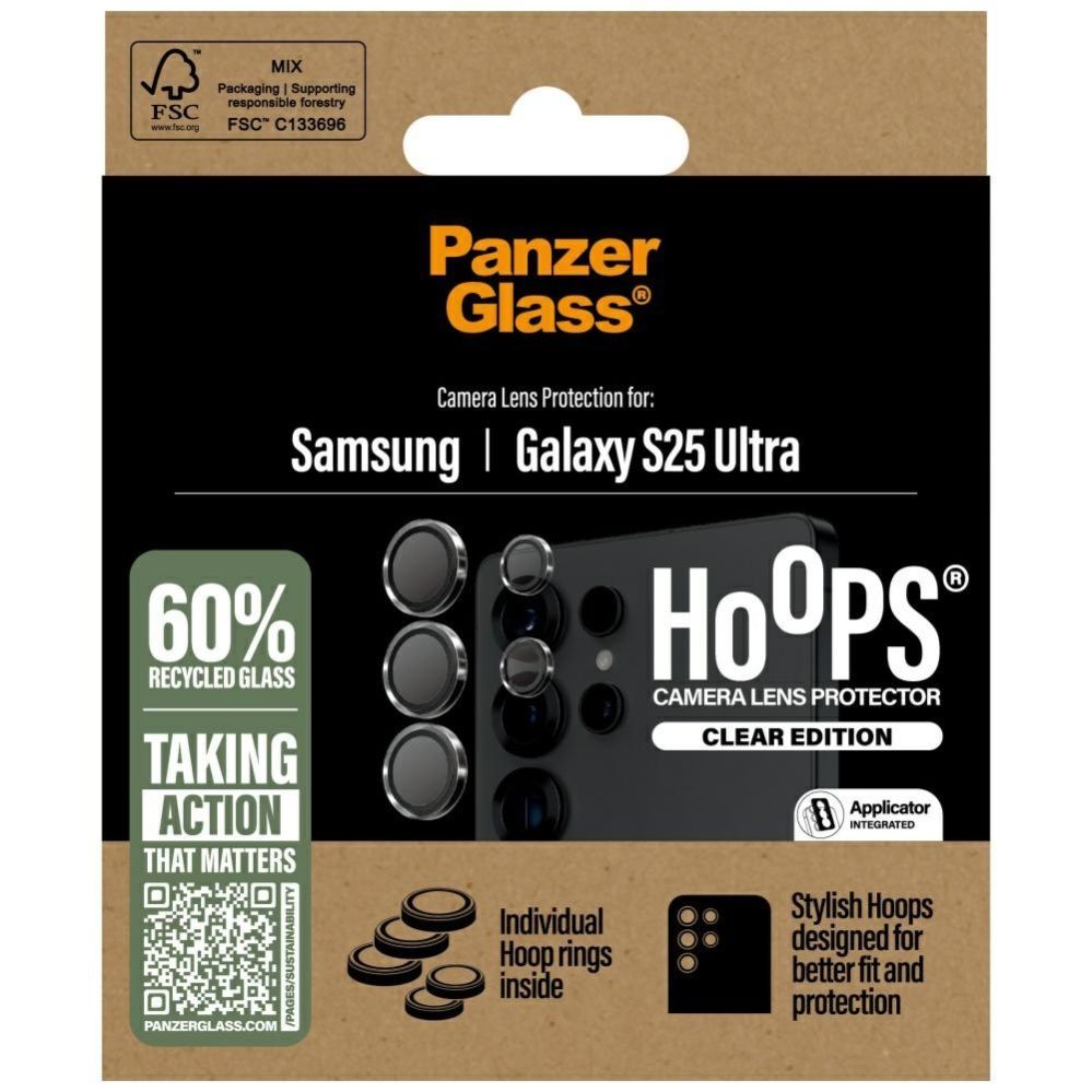Citas preces Panzer Glass PanzerGlass Hoops Lens Protector Tempered Glass for Samsung Galaxy S25 Ultra Clear