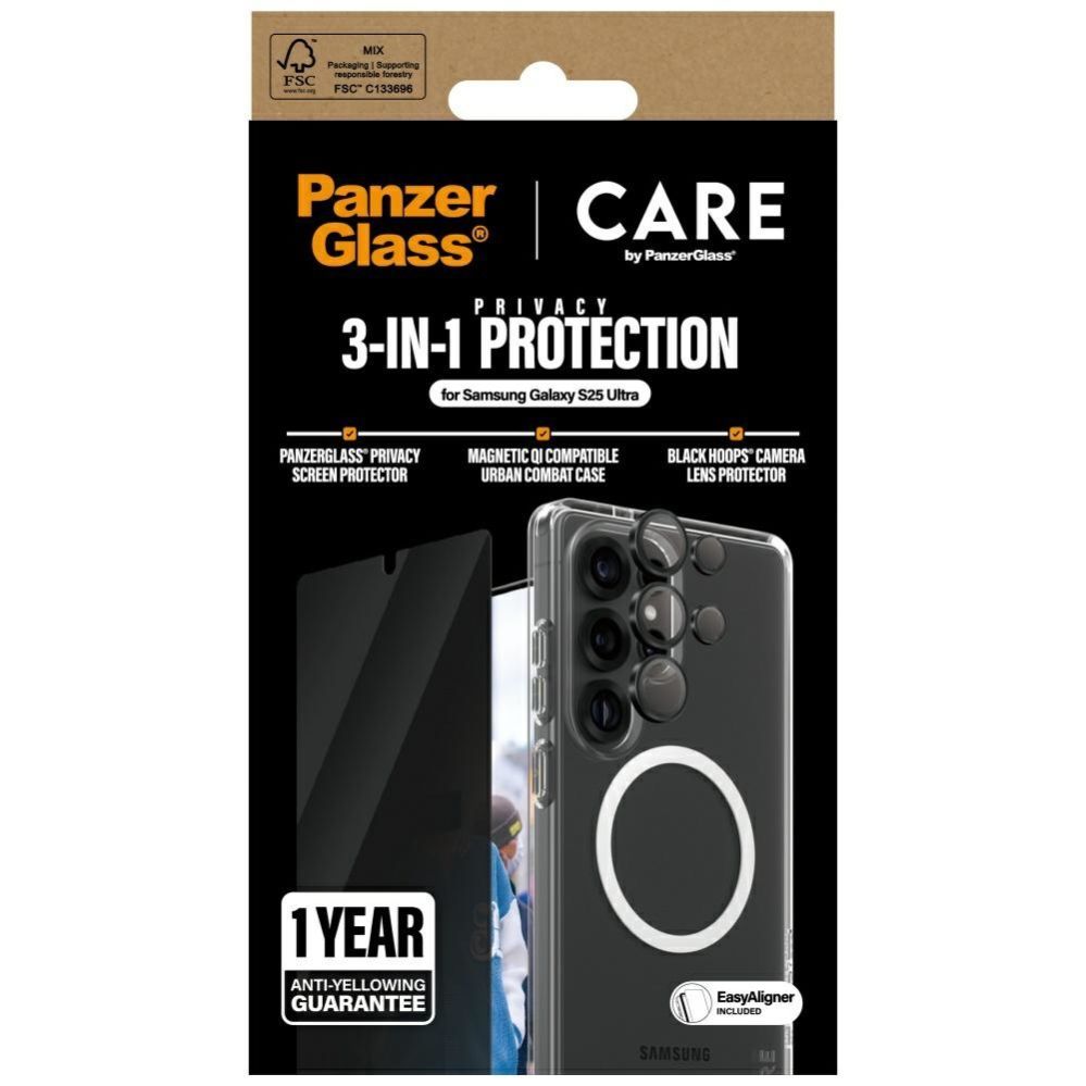 Citas preces Panzer Glass CARE by PanzerGlass Flagship 3in1 Case + Privacy Glass + Lens for Samsung Galaxy S25 Ultra