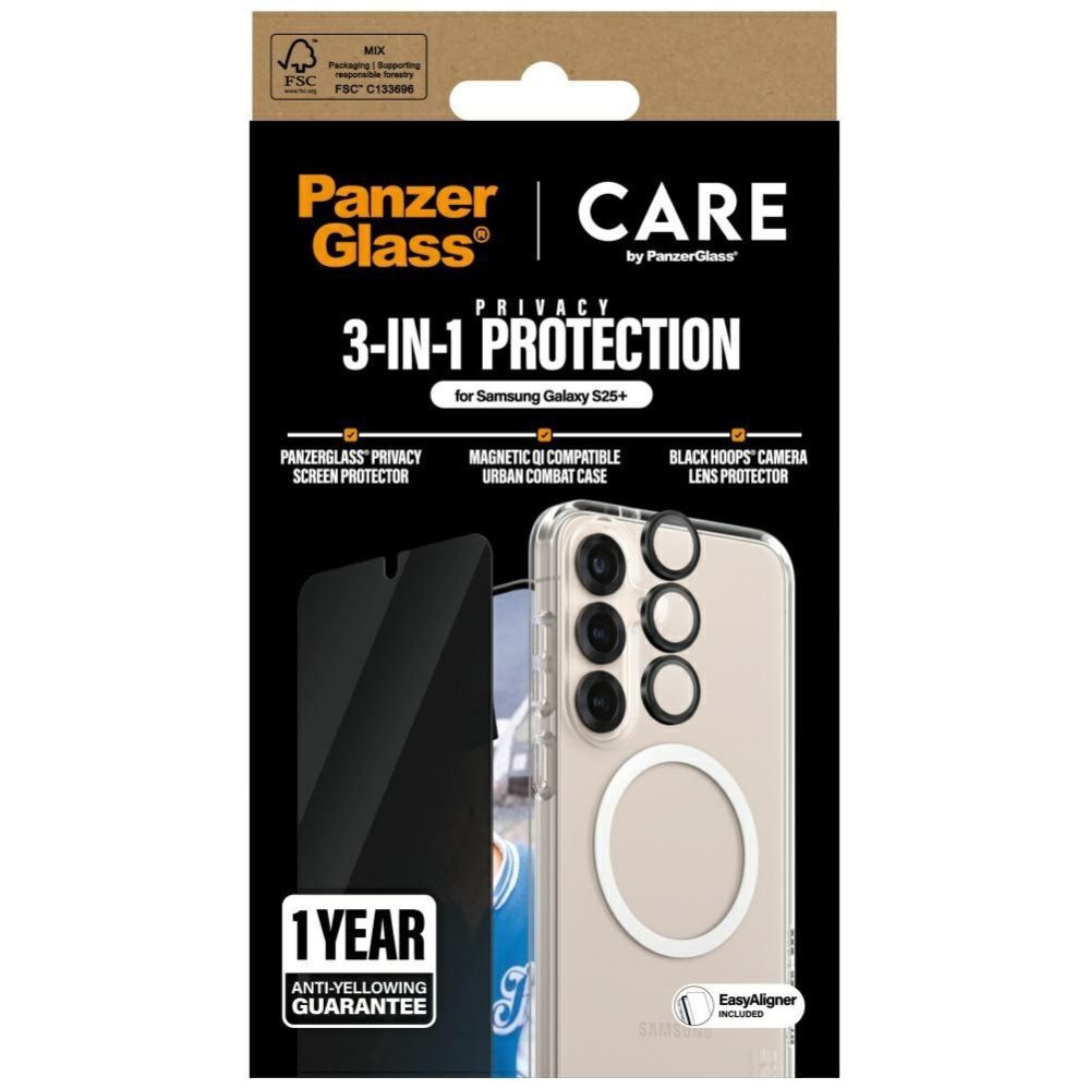 Citas preces Panzer Glass CARE by PanzerGlass Flagship 3in1 Case + Privacy Glass + Lens for Samsung Galaxy S25+