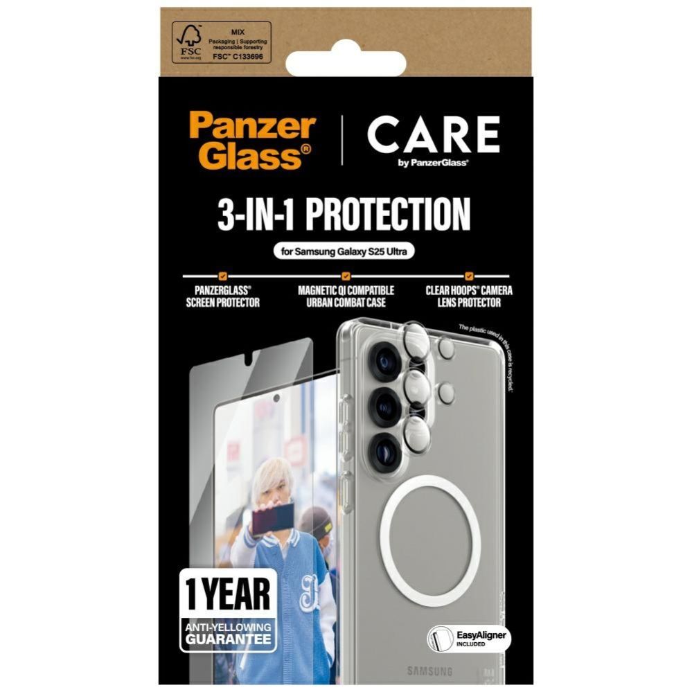Citas preces Panzer Glass CARE by PanzerGlass Flagship 3in1 Case + Glass + Lens Protective Kit for Samsung Galaxy S25 Ultra
