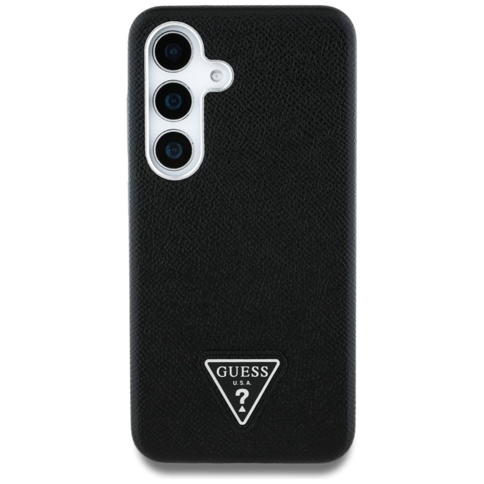 Citas preces Guess Guess Grained Triangle Logo MagSafe case for Samsung Galaxy S25 - black