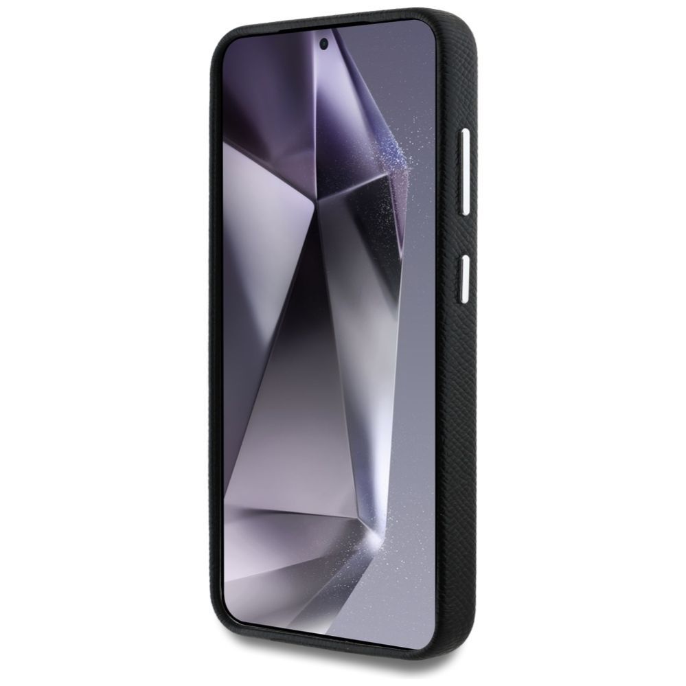 Citas preces Guess Guess Grained Triangle Logo MagSafe case for Samsung Galaxy S25 - black