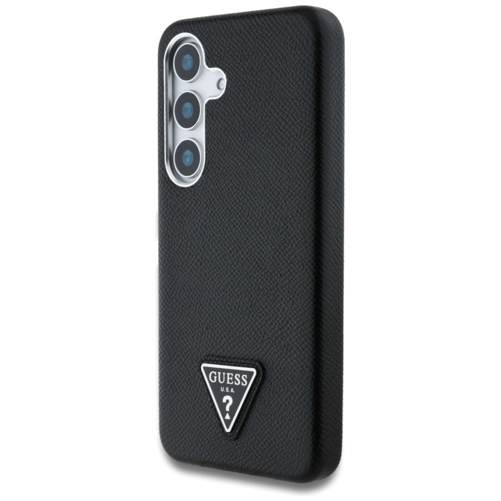 Citas preces Guess Guess Grained Triangle Logo MagSafe case for Samsung Galaxy S25 - black