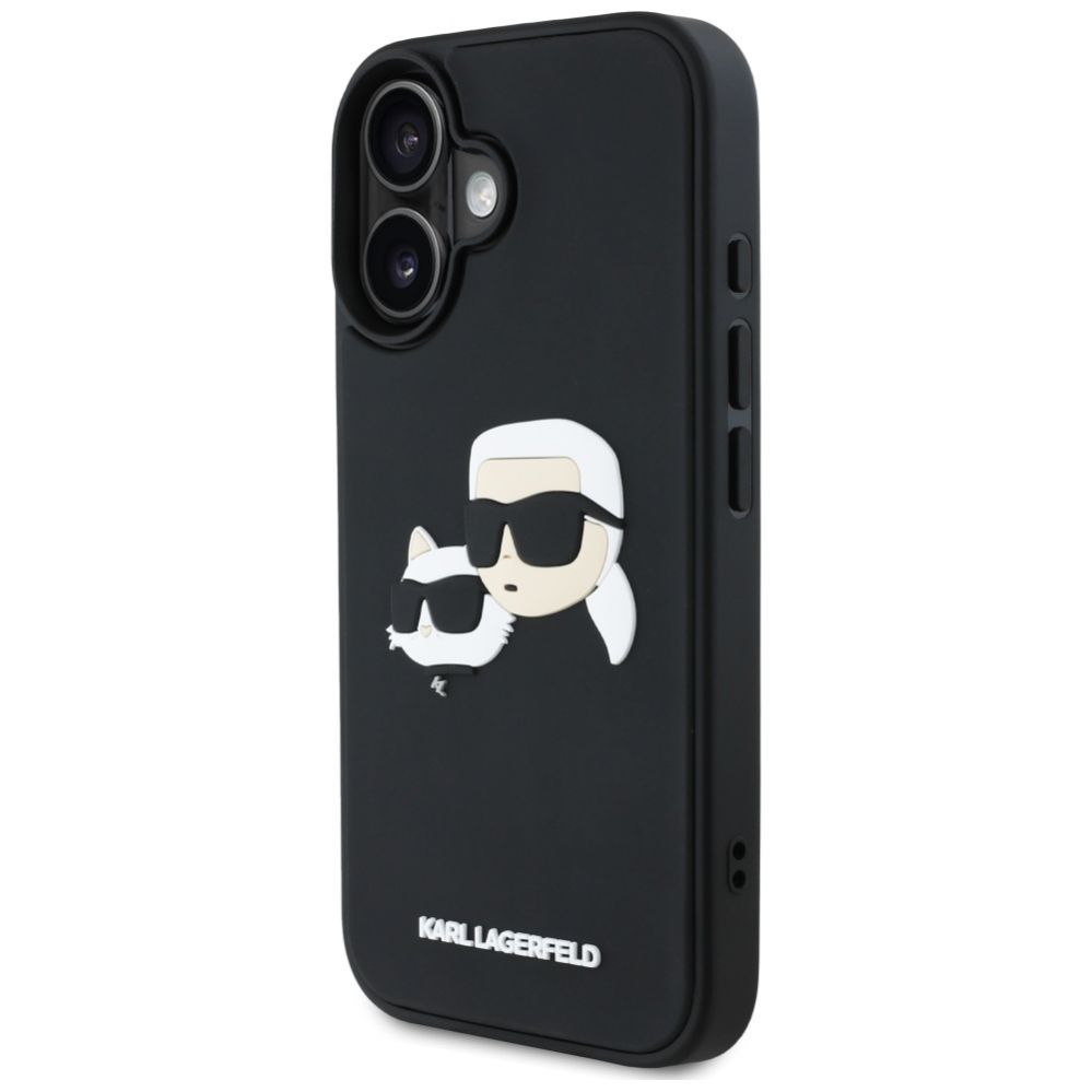 Kitos prekės Karl Lagerfeld Karl Lagerfeld HC 3D Rubber Double Heads iPhone 16 Case - Black
