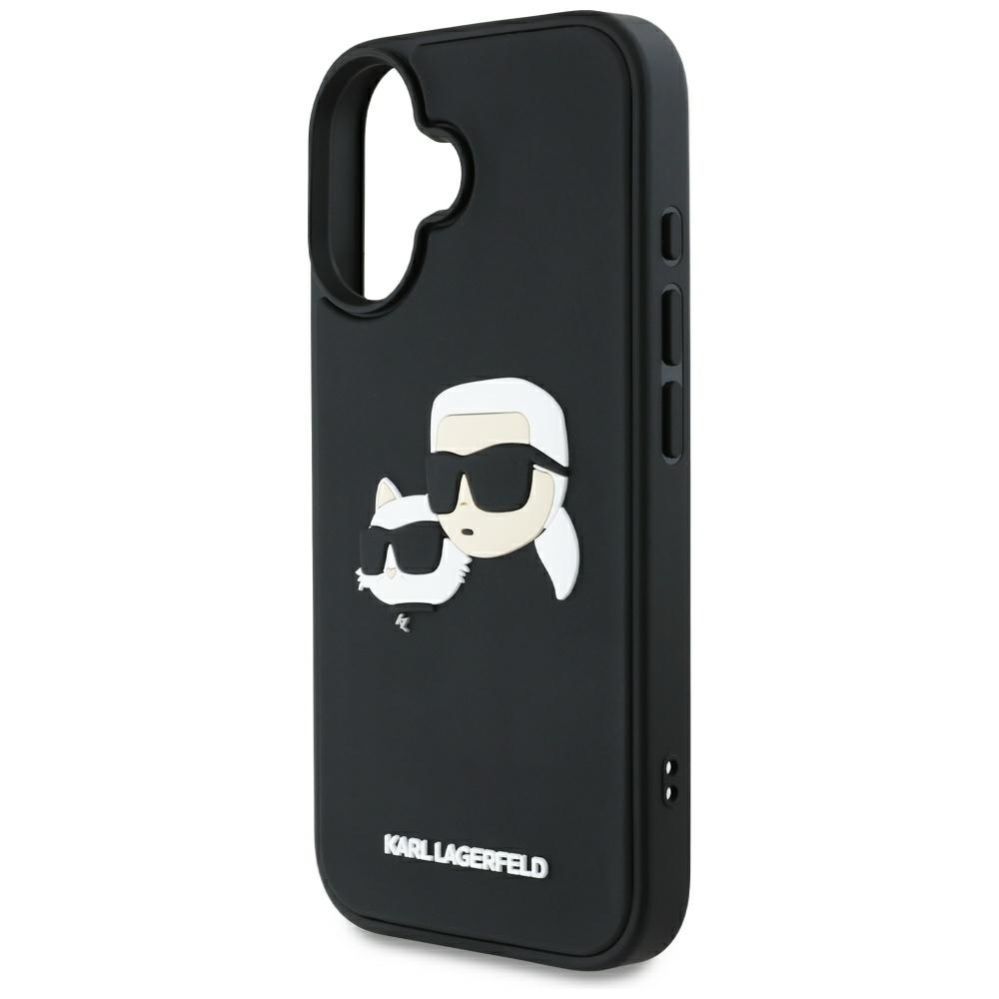 Kitos prekės Karl Lagerfeld Karl Lagerfeld HC 3D Rubber Double Heads iPhone 16 Case - Black