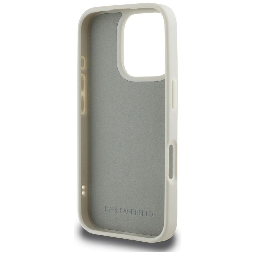 Kitos prekės Karl Lagerfeld Karl Lagerfeld HC 3D Rubber Double Heads iPhone 16 Pro Case - Beige