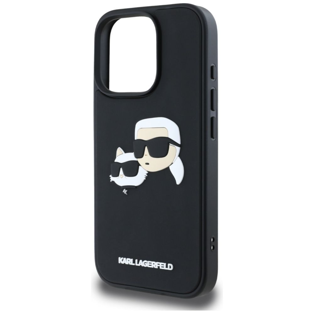 Kitos prekės Karl Lagerfeld Karl Lagerfeld HC 3D Rubber Double Heads iPhone 16 Pro Max Case - Black