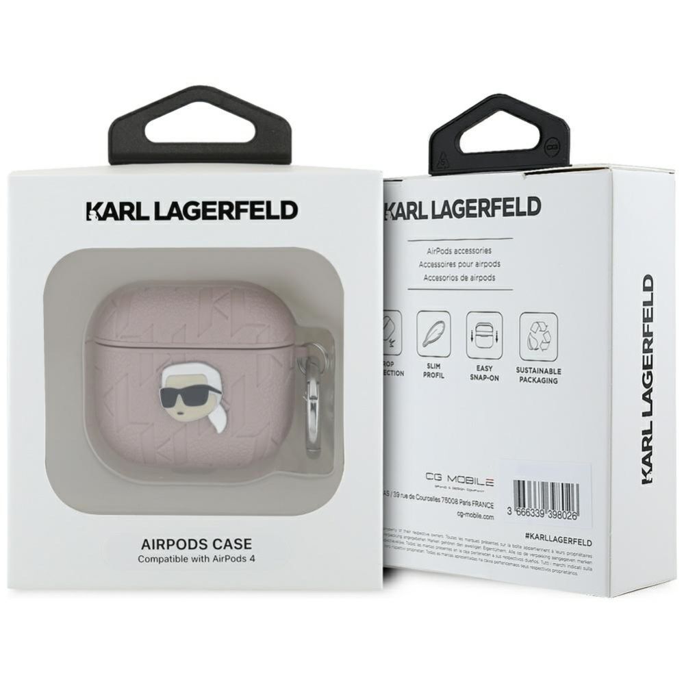 Citas preces Karl Lagerfeld Karl Lagerfeld Monogram Karl Head Case for AirPods 4 - Pink