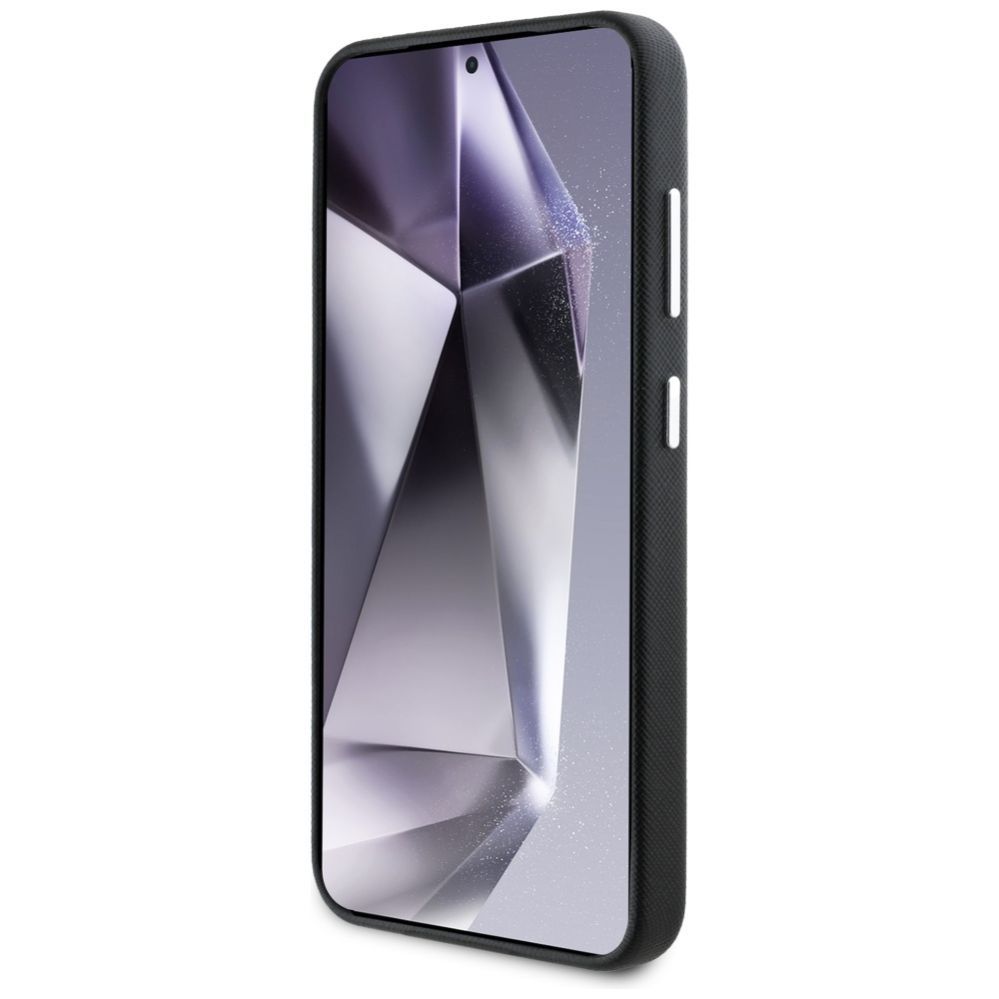 Citas preces Karl Lagerfeld Karl Lagerfeld Saffiano Full Wrapped Elongated Metal Logo MagSafe Case for Samsung Galaxy S25 - Black