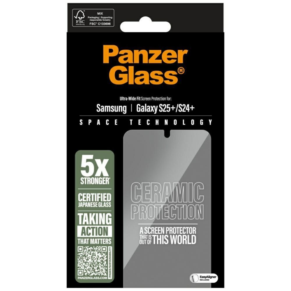 Citas preces Panzer Glass PanzerGlass Ultra-Wide Fit Ceramic Glass for Samsung Galaxy S25+ - Clear