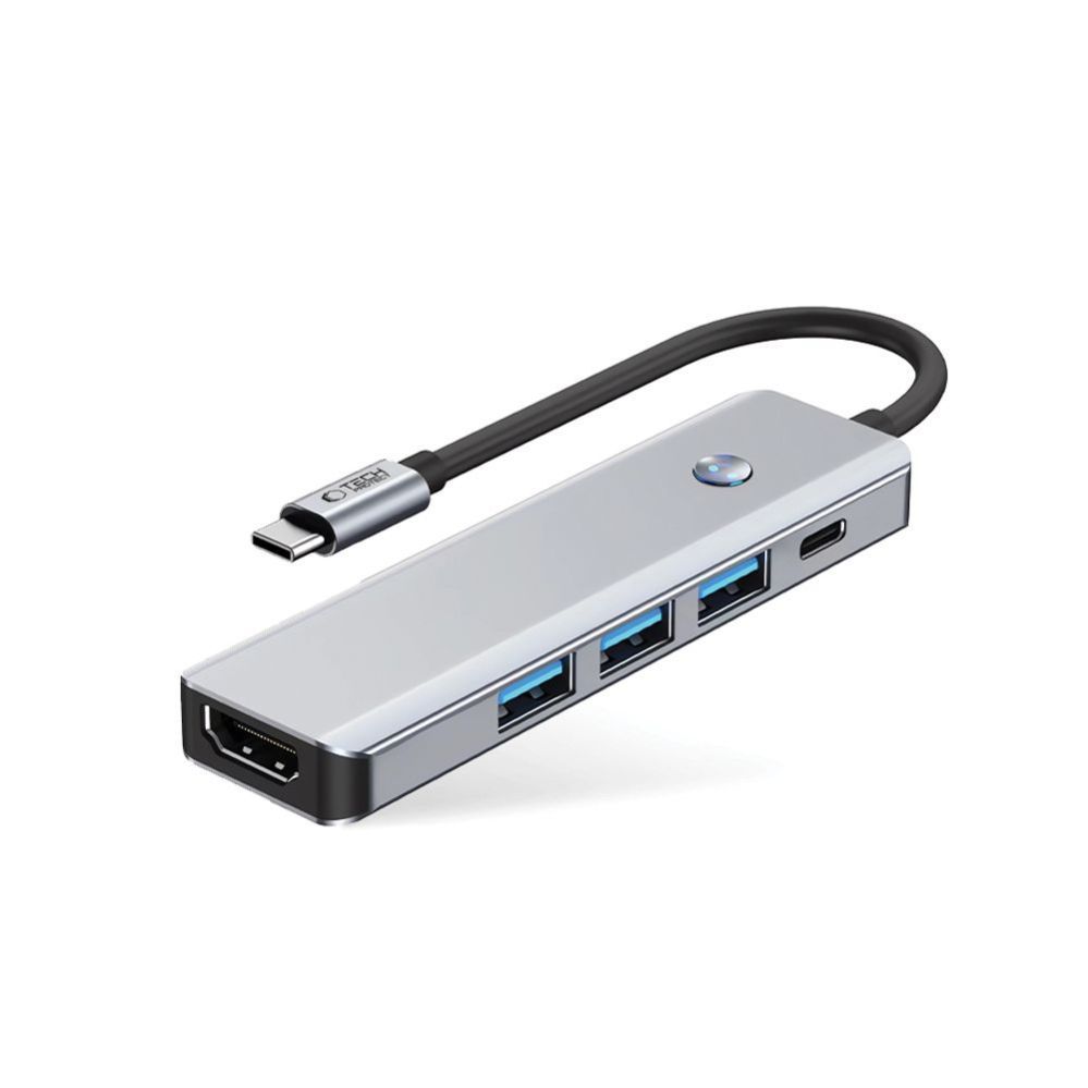 Other goods Tech-Protect Tech-Protect HB01 HUB Adapter 5in1 USB-C + USB3.0 + HDMI 4K 60Hz + PD100W - gray