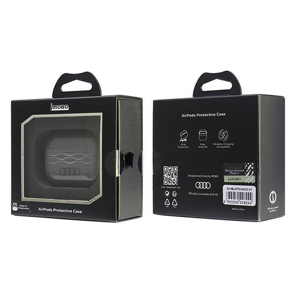Citas preces Audi Audi IML Geometric Pattern AirPods Pro 2 Case - Gray