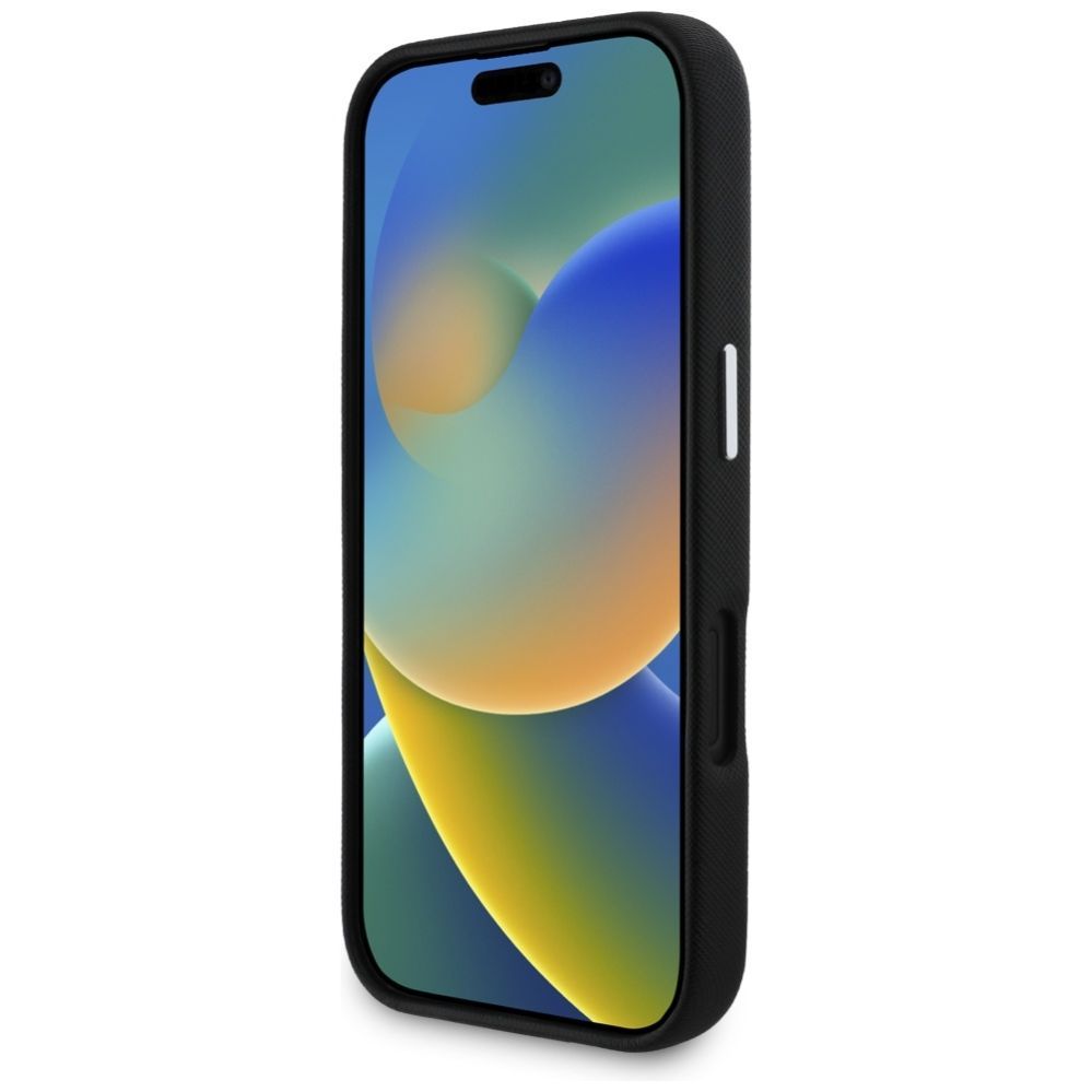 Citas preces Karl Lagerfeld Karl Lagerfeld Saffiano Full Wrapped Elongated Metal Logo MagSafe Case for iPhone 16 - Black