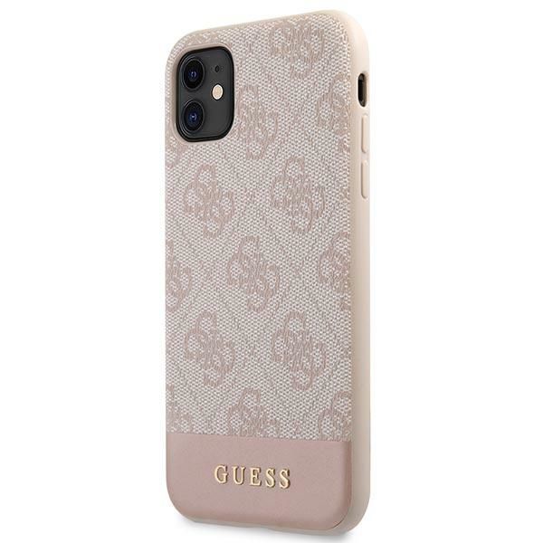 Citas preces Guess Guess 4G Stripe Collection Case for iPhone 11 / Xr 6.1" - Pink