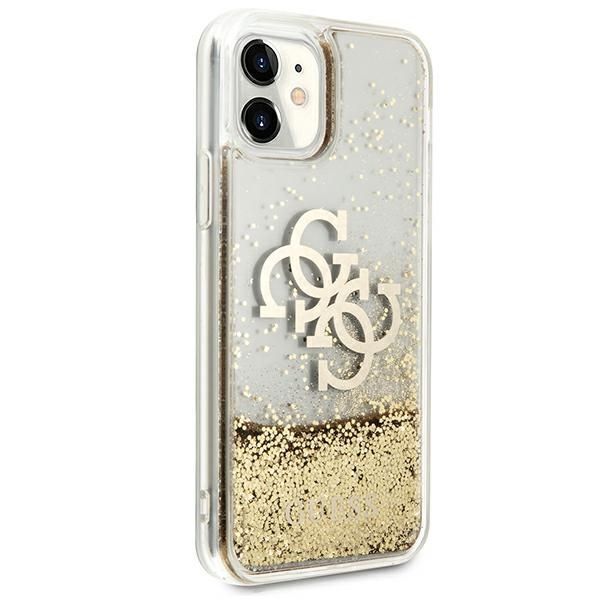 Citas preces Guess Guess 4G Big Liquid Glitter case for iPhone 11 6.1" / Xr - gold