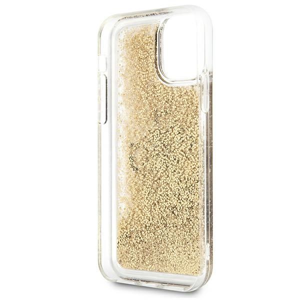 Citas preces Guess Guess 4G Big Liquid Glitter case for iPhone 11 6.1" / Xr - gold