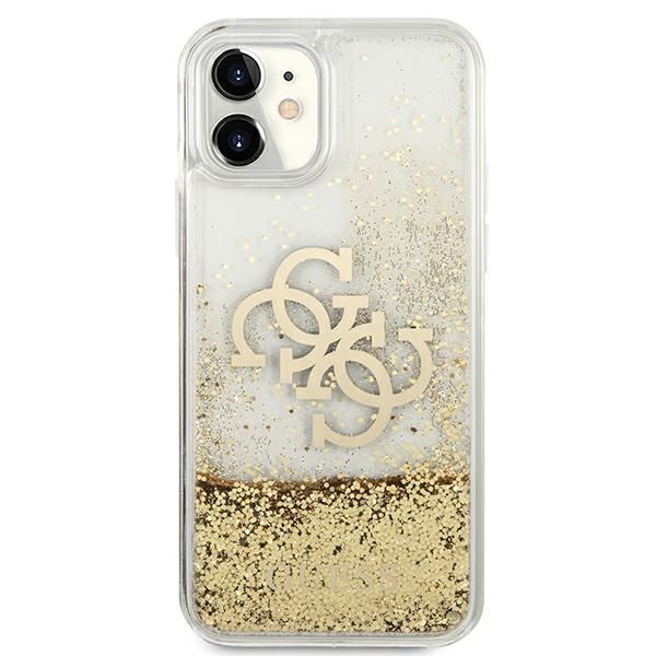Citas preces Guess Guess 4G Big Liquid Glitter case for iPhone 11 6.1" / Xr - gold