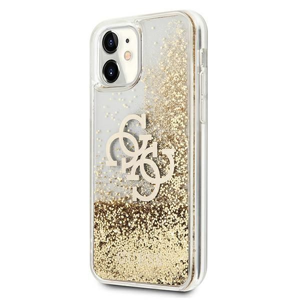 Citas preces Guess Guess 4G Big Liquid Glitter case for iPhone 11 6.1" / Xr - gold
