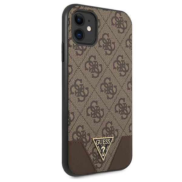 Citas preces Guess Guess 4G Triangle Collection case for iPhone 11 6.1" / Xr 6.1" - brown