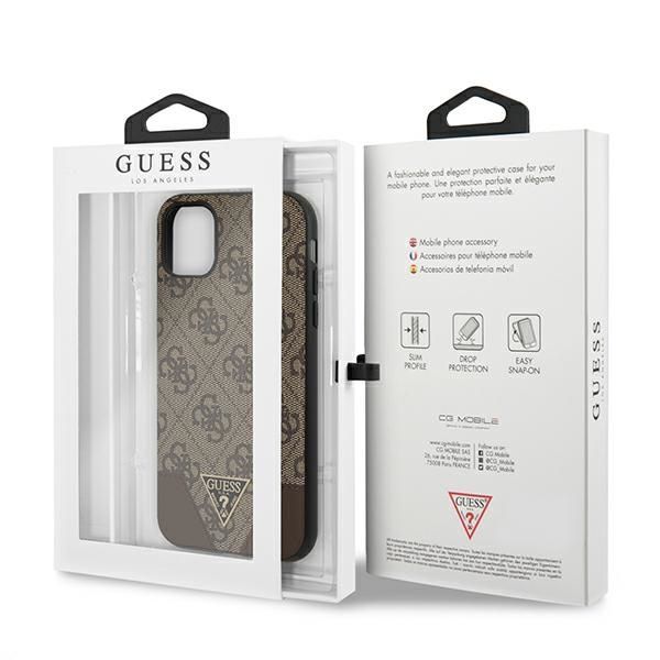 Citas preces Guess Guess 4G Triangle Collection case for iPhone 11 6.1" / Xr 6.1" - brown