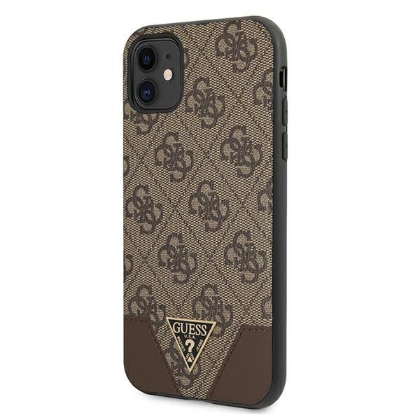 Citas preces Guess Guess 4G Triangle Collection case for iPhone 11 6.1" / Xr 6.1" - brown