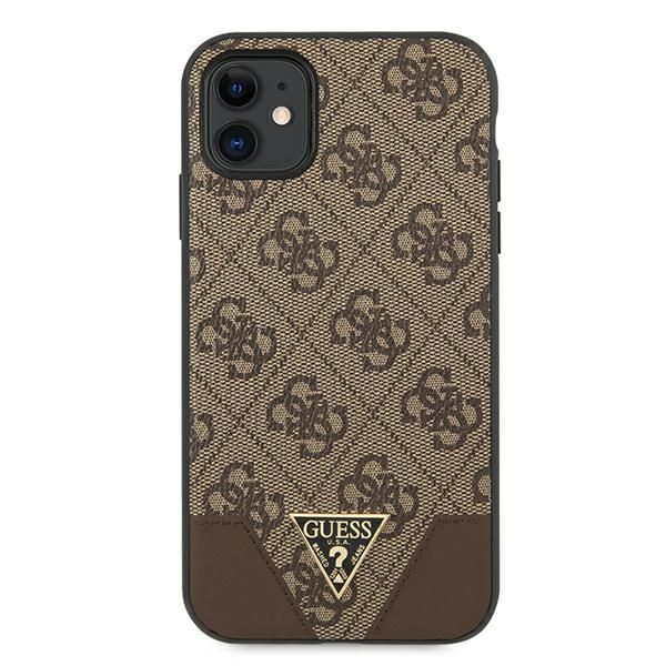 Citas preces Guess Guess 4G Triangle Collection case for iPhone 11 6.1" / Xr 6.1" - brown