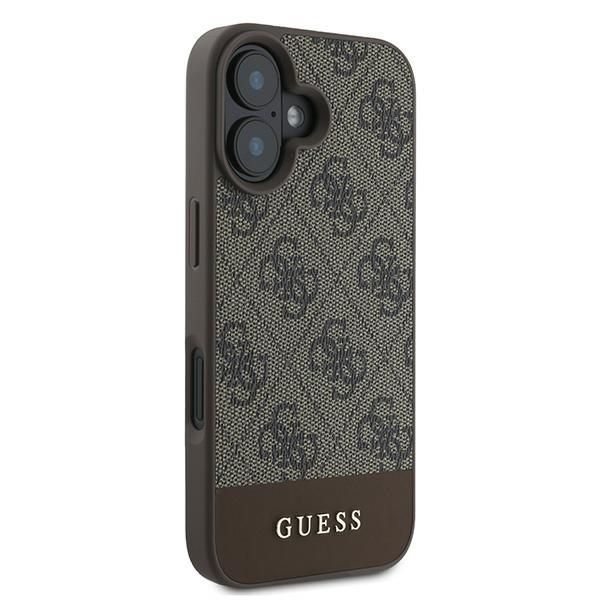 Citas preces Guess Guess 4G Bottom Stripe Case for iPhone 16 Plus 6.7" - Brown