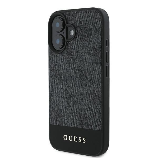 Citas preces Guess Guess 4G Bottom Stripe Case for iPhone 16 Plus 6.7" - Gray