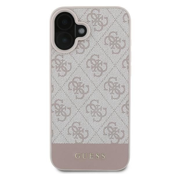 Citas preces Guess Guess 4G Bottom Stripe Case for iPhone 16 Plus 6.7" - Pink