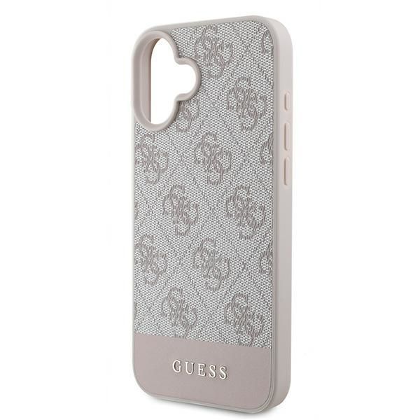 Citas preces Guess Guess 4G Bottom Stripe Case for iPhone 16 Plus 6.7" - Pink