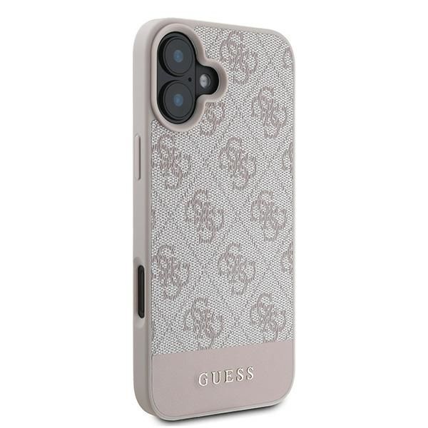 Citas preces Guess Guess 4G Bottom Stripe Case for iPhone 16 Plus 6.7" - Pink