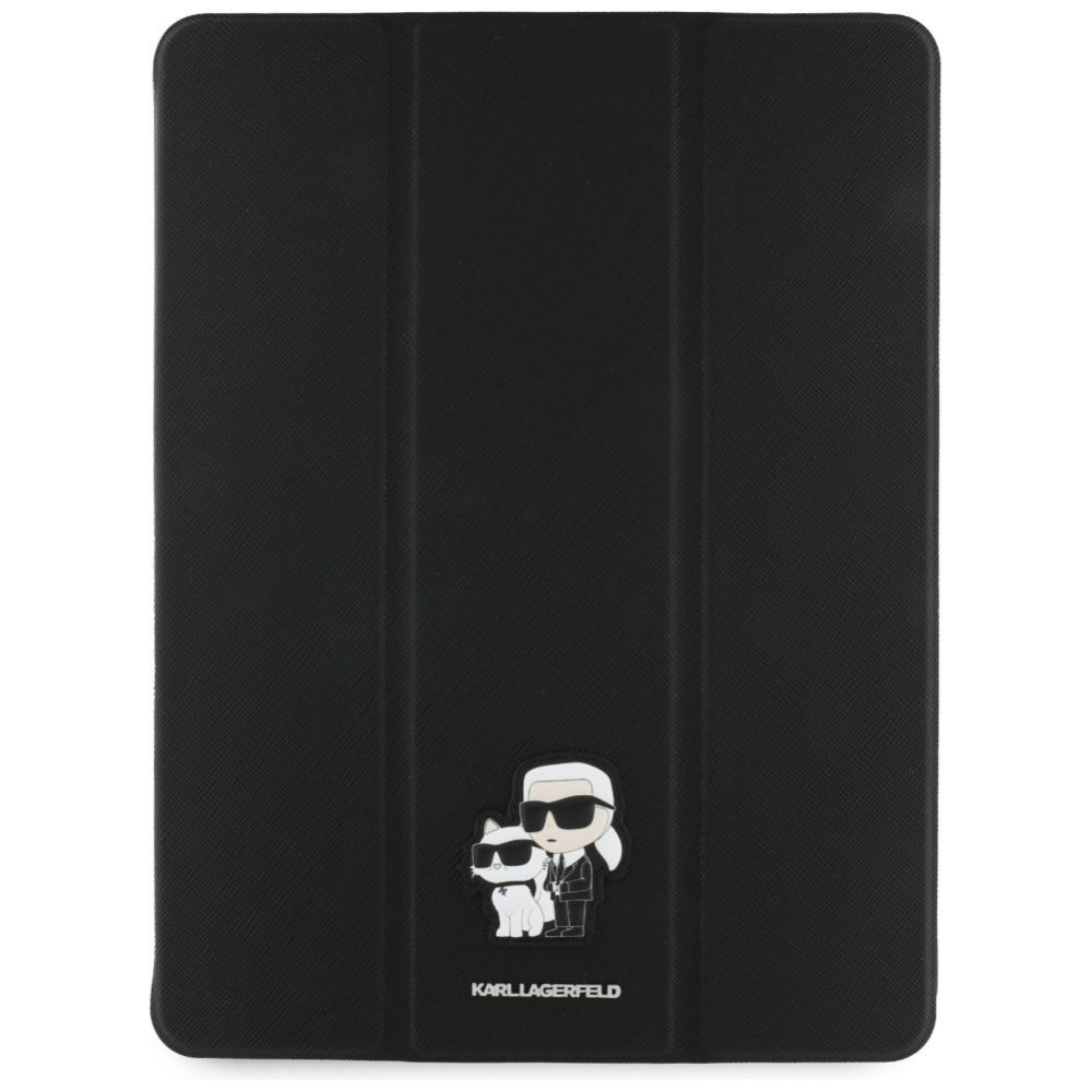 Citas preces Karl Lagerfeld Karl Lagerfeld Saffiano Magnetic Karl & Choupette iPad Pro 13" 2024 Book Cover Case - Black