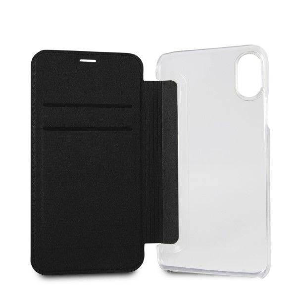 Citas preces Karl Lagerfeld Karl Lagerfeld Signature Glitter iPhone X/Xs Case - Black