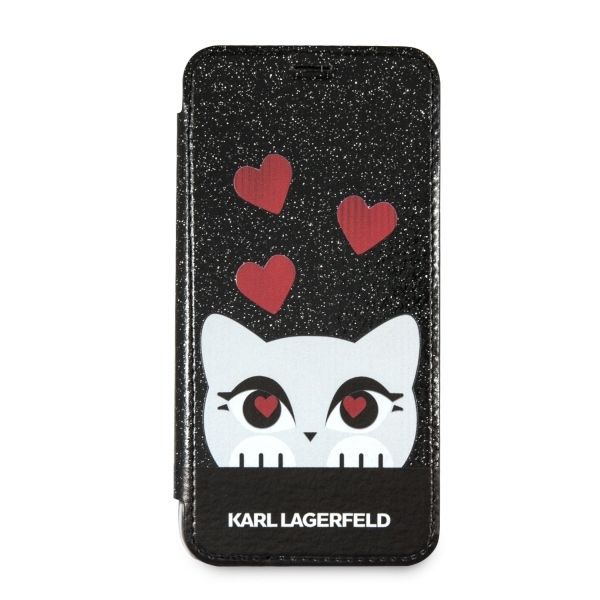Citas preces Karl Lagerfeld Karl Lagerfeld Valentine iPhone X/Xs Case - Black