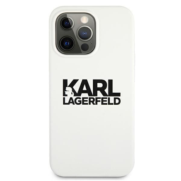 Citas preces Karl Lagerfeld Karl Lagerfeld Silicone Stack Logo Case for iPhone 13 Pro / 13 6.1" - White