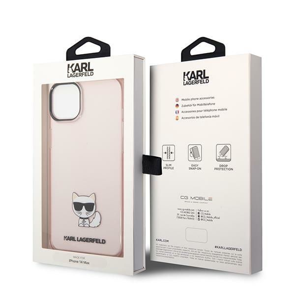Other goods Karl Lagerfeld Karl Lagerfeld Transparent Choupette Body Case for iPhone 14 Plus / 15 Plus 6.7" - Pink