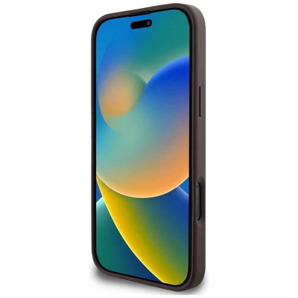 Citas preces Guess Guess 4G Stripes case with Magsafe wallet for iPhone 16 Pro Max brown