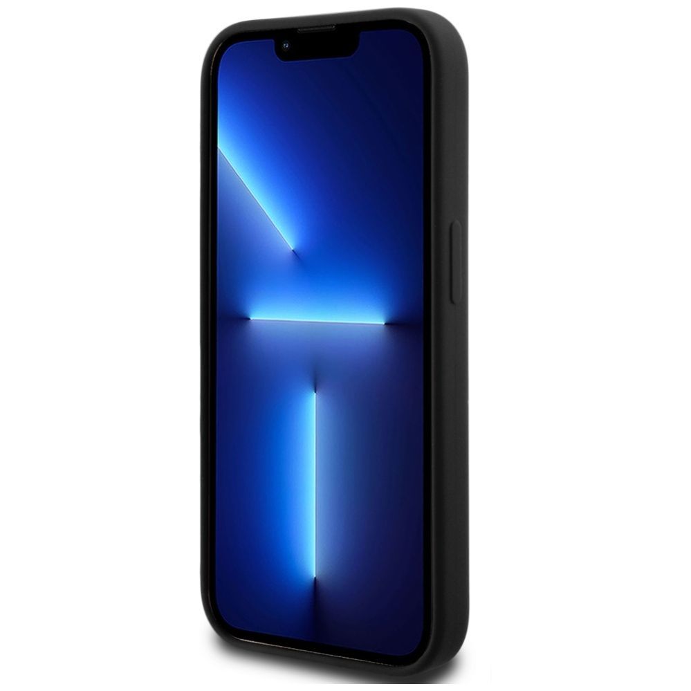 Citas preces Karl Lagerfeld Karl Lagerfeld Silicone Metal Script Logo Case for iPhone 14 Pro Black