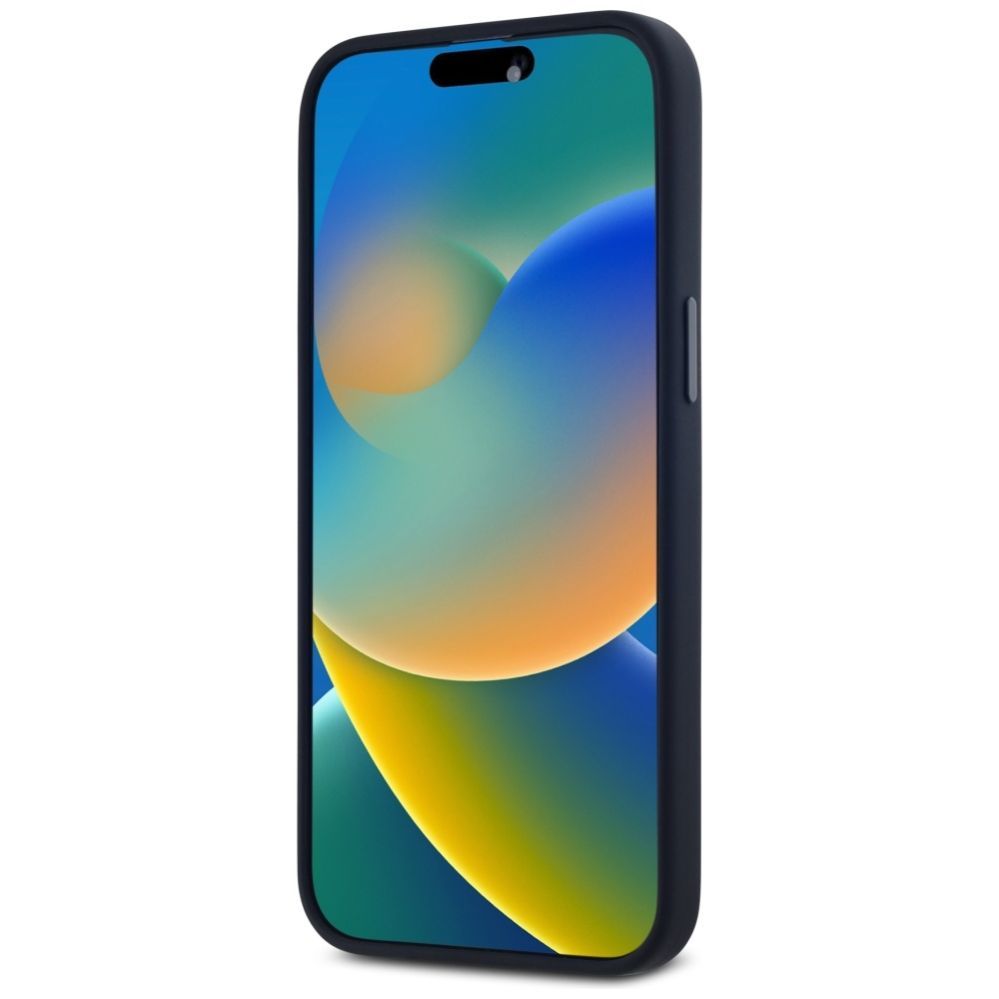 Citas preces Karl Lagerfeld Karl Lagerfeld Silicone Shadow Metal Initial MagSafe Case for iPhone 15 Pro Black