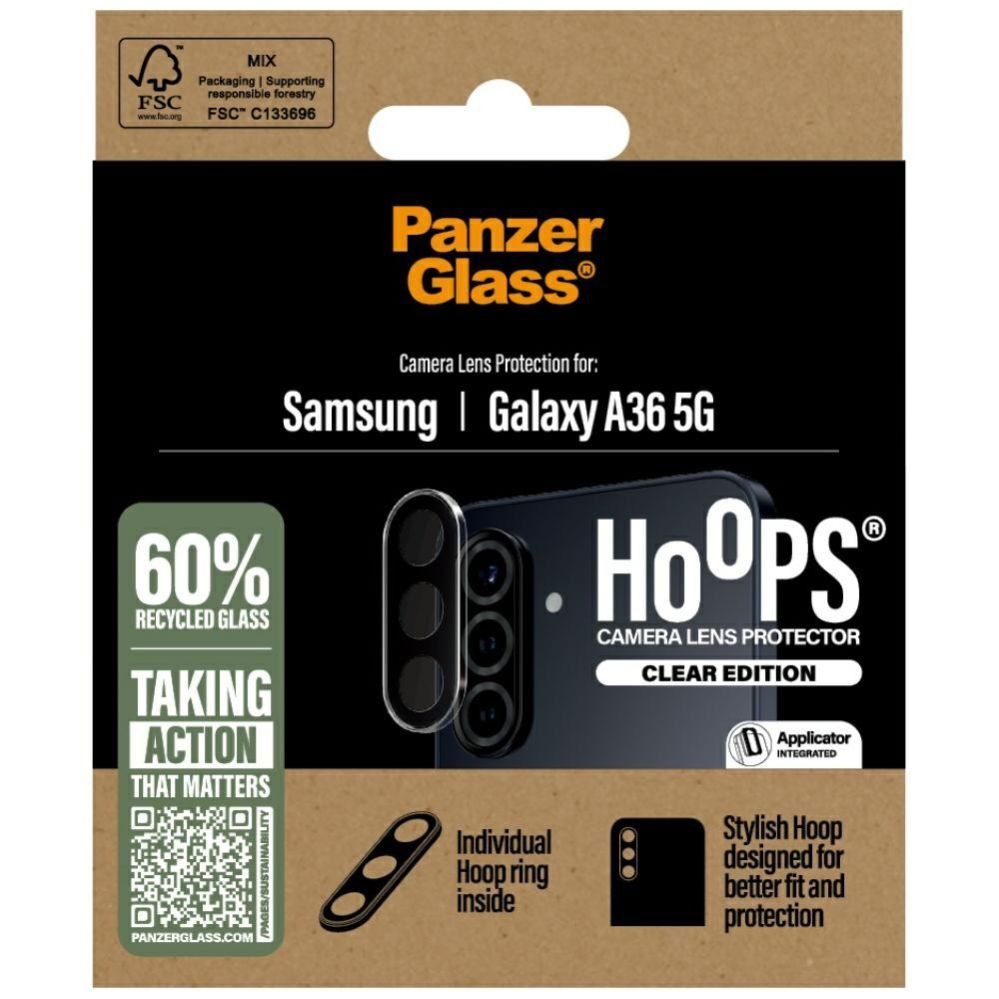 Citas preces Panzer Glass PanzerGlass Hoops Lens Protector Tempered Glass for Samsung Galaxy A36 5G - Clear