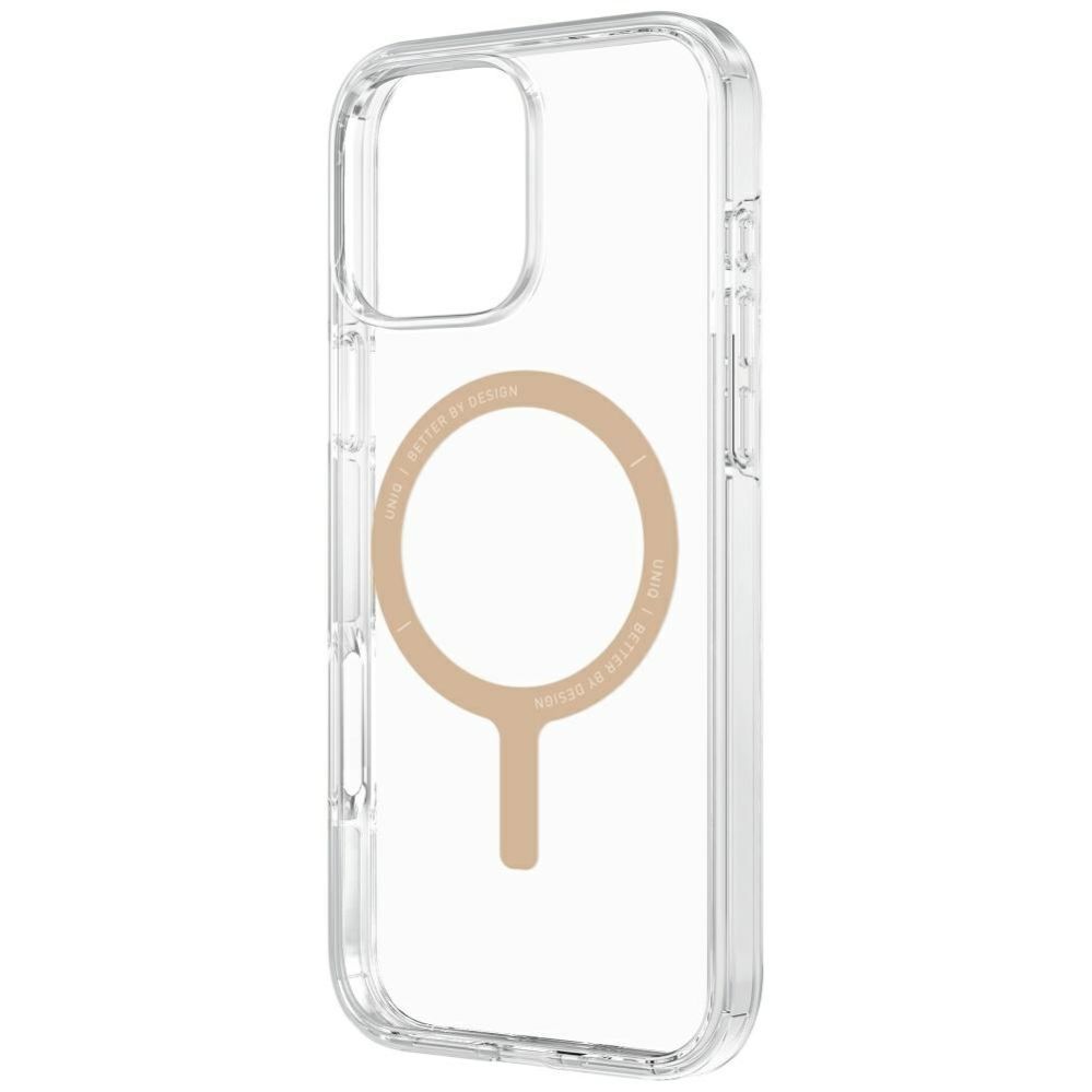 Citas preces UNIQ Uniq Clario Magclick Charging Case for iPhone 16 Pro - Transparent Gold