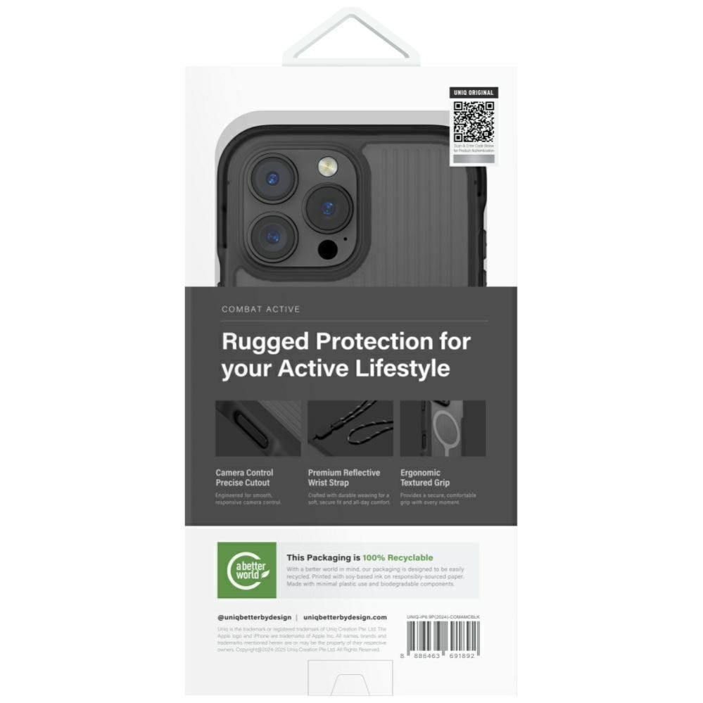 Kitos prekės UNIQ Uniq Combat Active Magclick Charging Case for iPhone 16 Pro Max - Black