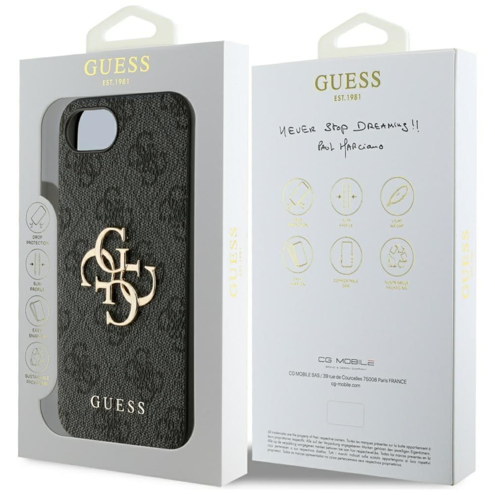 Citas preces Guess Guess 4G Big Logo Case for iPhone 16e - Black
