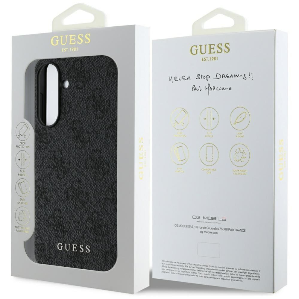 Citas preces Guess Guess 4G Charms Collection case for Samsung Galaxy A56 - black