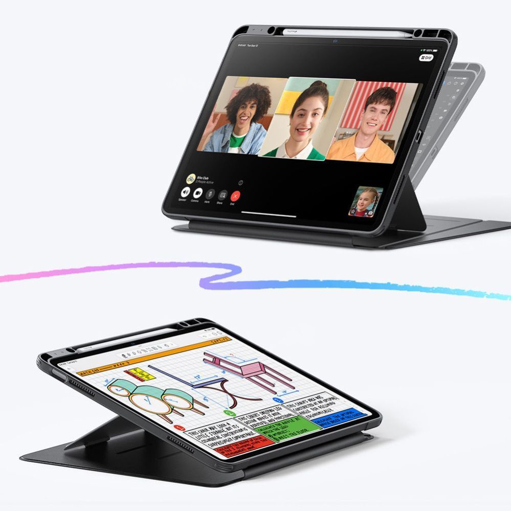 Citas preces ESR ESR Flip Hybrid Case for iPad Air 13" 1 / 2 (gen.) 2024-2025 - Black