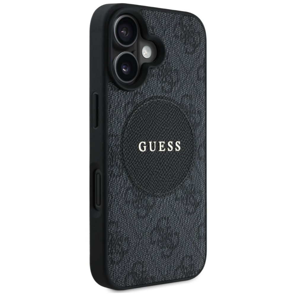 Citas preces Guess Guess 4G Circle Classic Logo MagSafe case for iPhone 16 - black