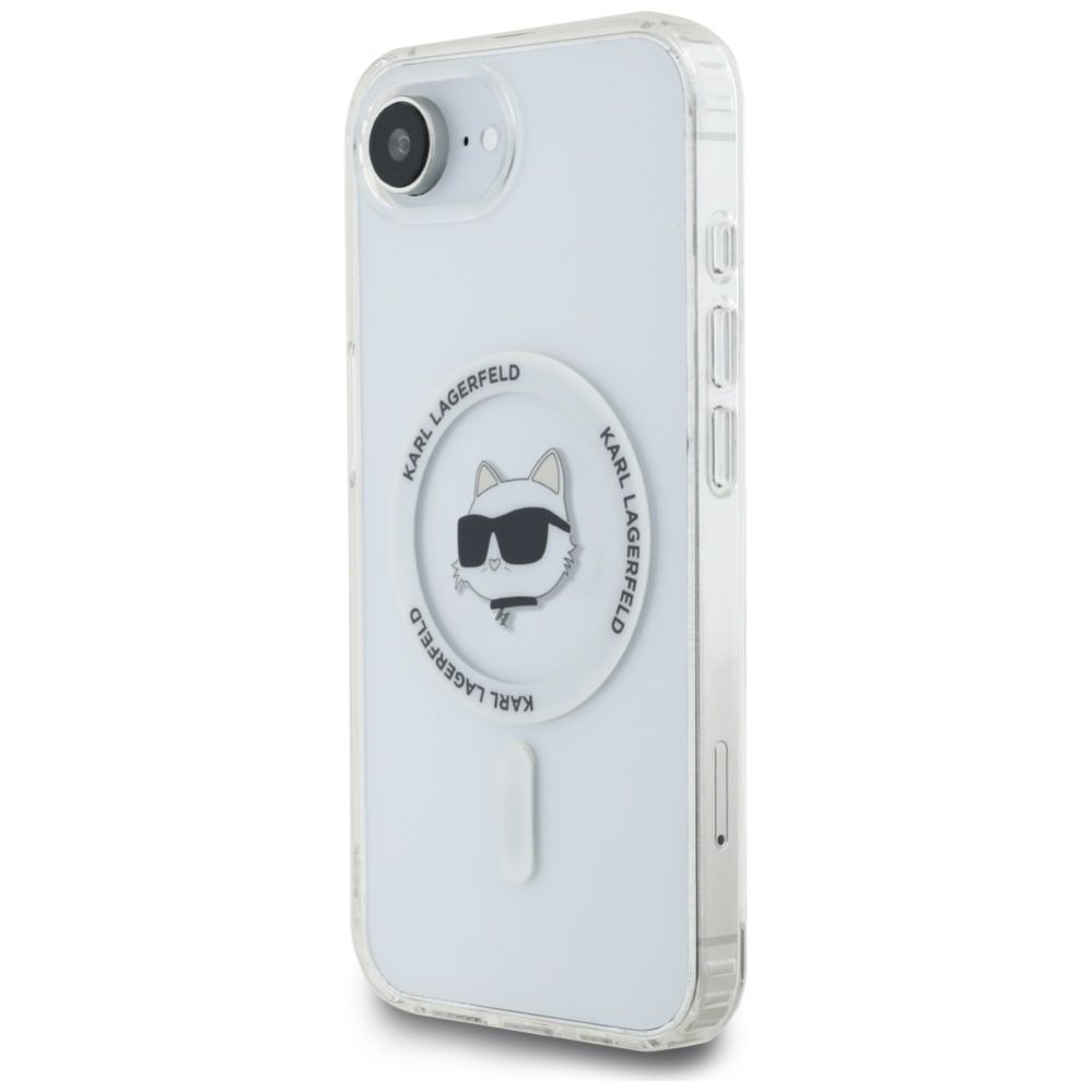 Kitos prekės Karl Lagerfeld Karl Lagerfeld IML Metal Choupette Head MagSafe iPhone 16e Case - White