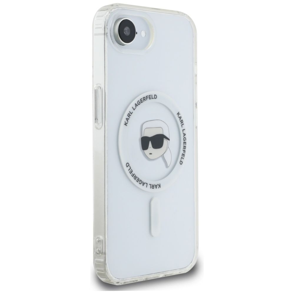 Citas preces Karl Lagerfeld Karl Lagerfeld IML Metal Karl Head MagSafe Case for iPhone 16e White