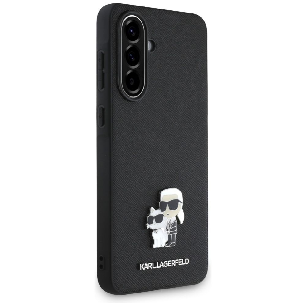 Citas preces Karl Lagerfeld Karl Lagerfeld Saffiano Case w/ K&C Metal Logo for Samsung Galaxy A36 - Black
